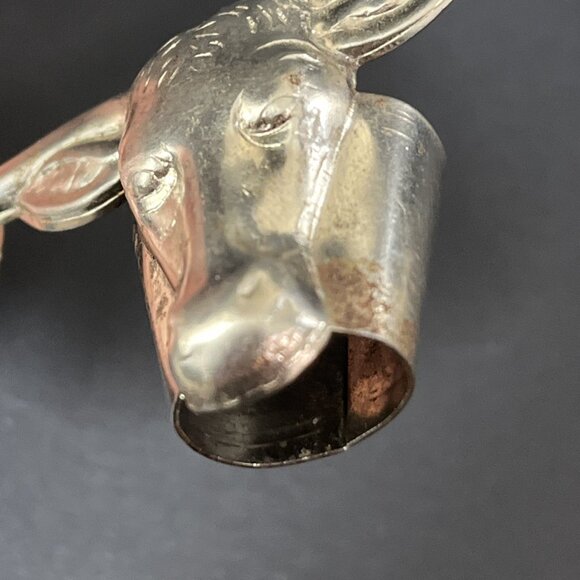 Metal Bull Head Longhorn Bolo Tie Slide Clip Vintage Texas USA - Picture 8 of 10